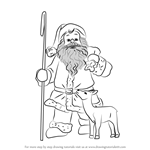 How to Draw Santa Claus With Deer