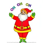 How to Draw Santa Saying ho ho ho