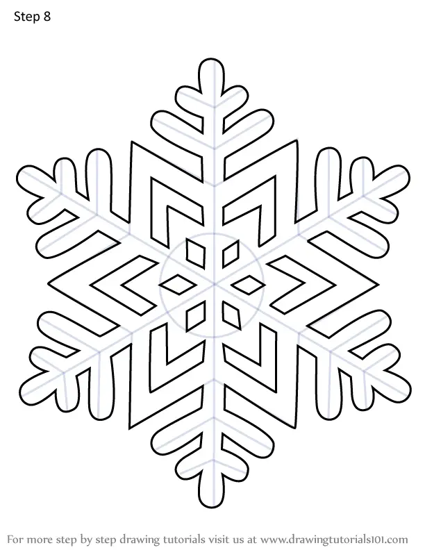Learn How to Draw Snowflakes (Christmas) Step by Step