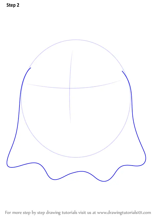 Learn How to Draw a Ghost Cartoon (Halloween) Step by Step : Drawing