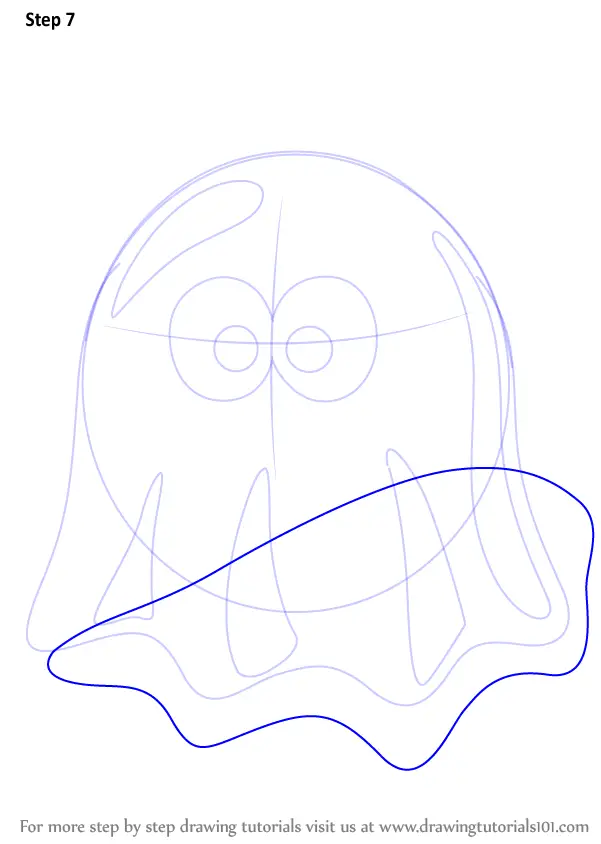 Learn How to Draw a Ghost Cartoon (Halloween) Step by Step : Drawing