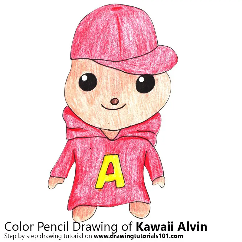 Kawaii Alivin from Alvin and the Chipmunks Color Pencil Drawing