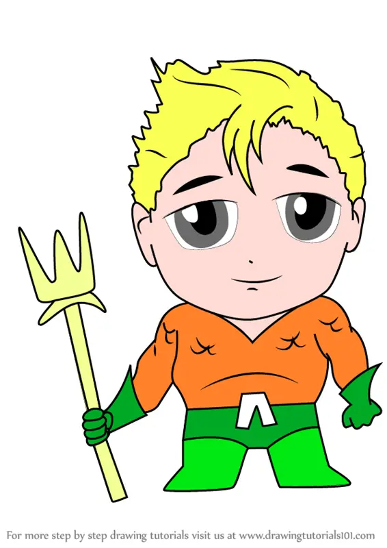 Step by Step How to Draw Kawaii Aquaman