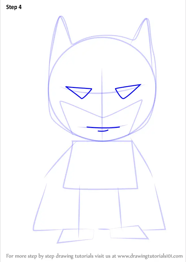 Learn How to Draw Kawaii Batman (Kawaii Characters) Step by Step