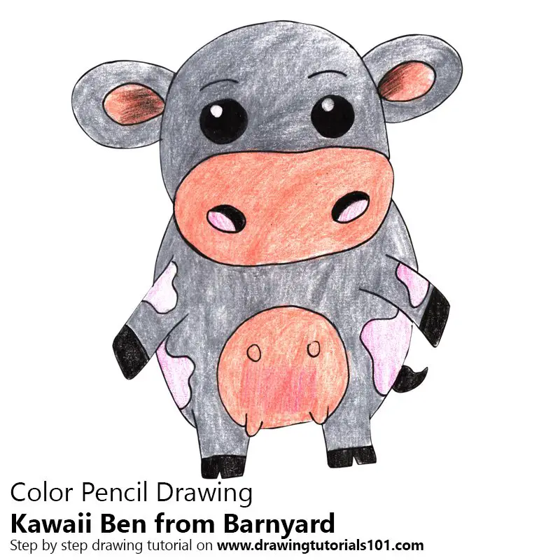 Kawaii Ben from Barnyard Color Pencil Drawing