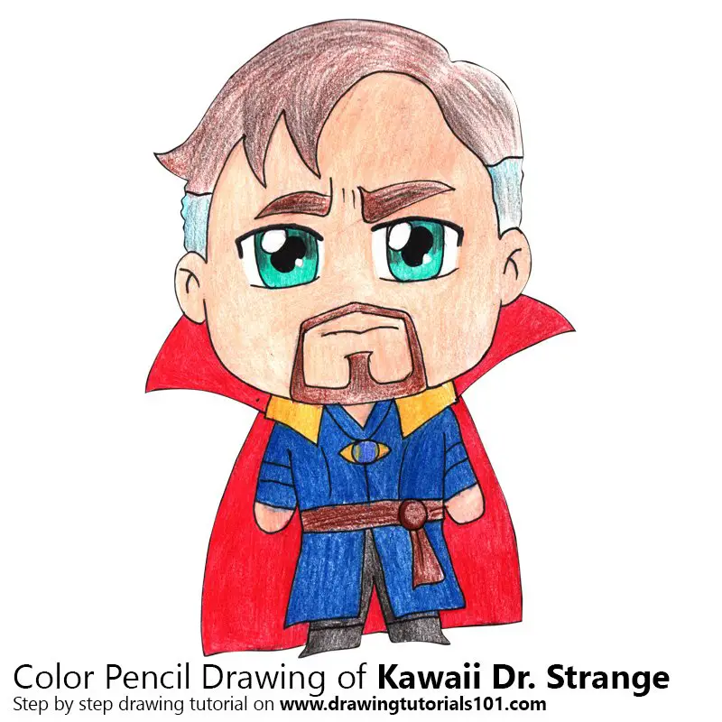 Kawaii Dr. Strange Color Pencil Drawing