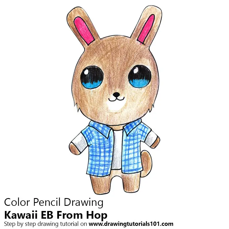 Kawaii EB From Hop Color Pencil Drawing