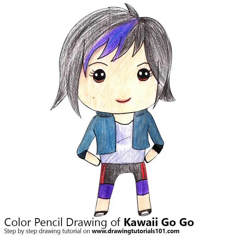 Kawaii Go Go from Golan the Insatiable Color Pencil Drawing