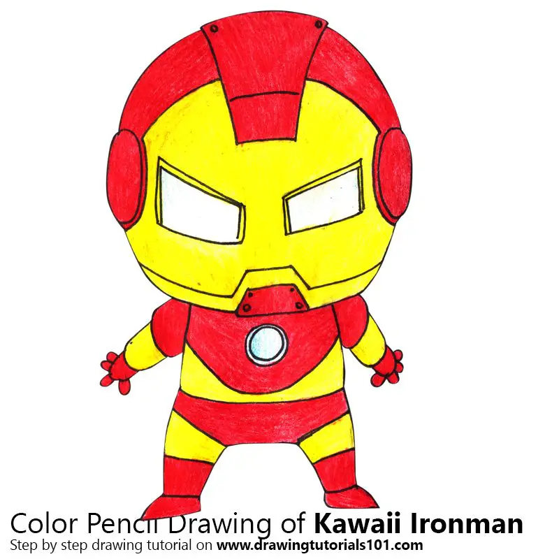 Kawaii Ironman Color Pencil Drawing