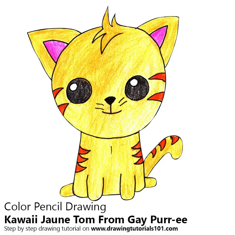 Kawaii Jaune Tom From Gay Purr-ee Color Pencil Drawing