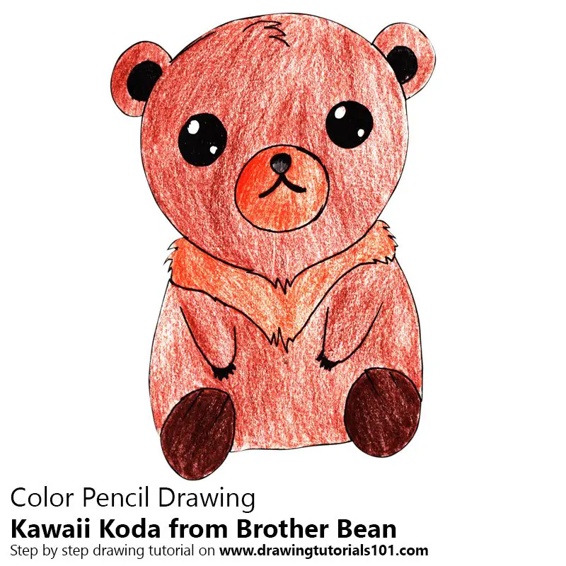 Kawaii koda from Brother bean Color Pencil Drawing