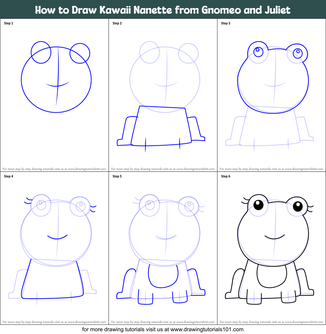How to Draw Kawaii Nanette from Gnomeo and Juliet printable step by ...