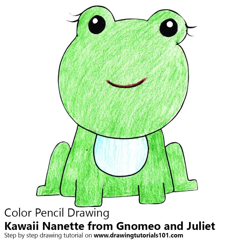 Kawaii Nanette from Gnomeo and Juliet Color Pencil Drawing