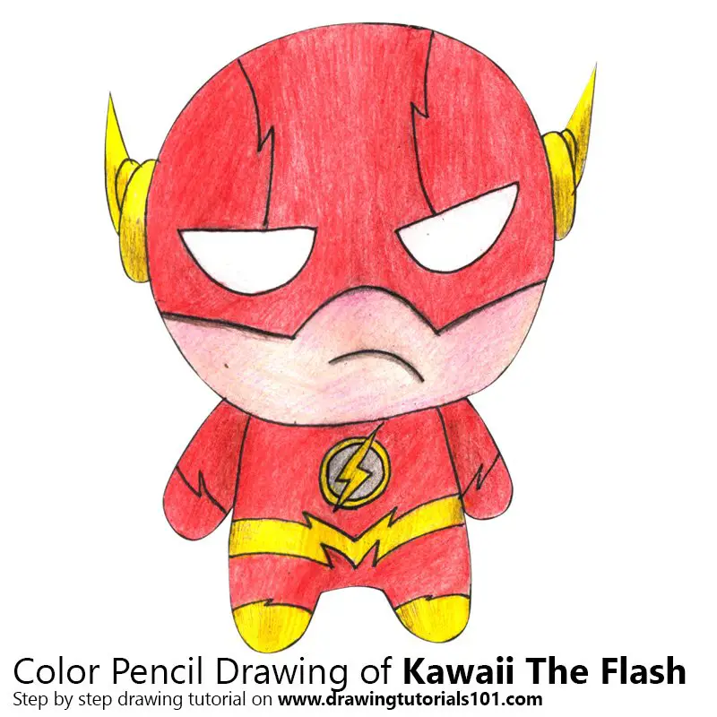 Kawaii The Flash Color Pencil Drawing