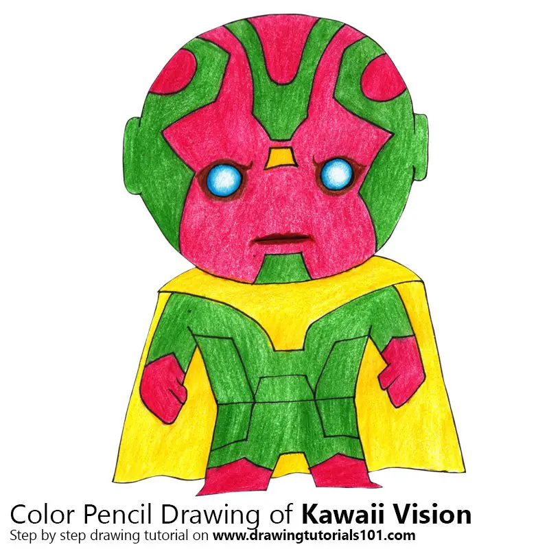 Kawaii Vision Color Pencil Drawing