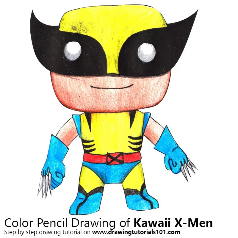 Kawaii X-men Color Pencil Drawing