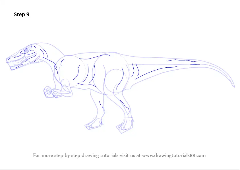 Learn How to Draw a Baryonyx (Dinosaurs) Step by Step Drawing Tutorials