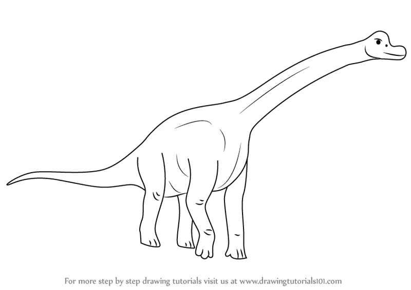 Learn How to Draw a Brachiosaurus (Dinosaurs) Step by Step Drawing