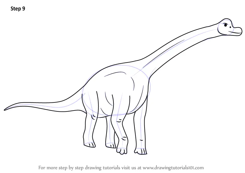 Learn How to Draw a Brachiosaurus (Dinosaurs) Step by Step Drawing