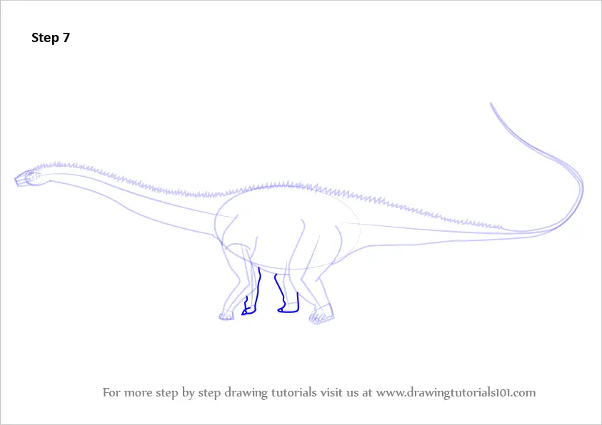 Learn How to Draw a Diplodocus (Dinosaurs) Step by Step Drawing Tutorials