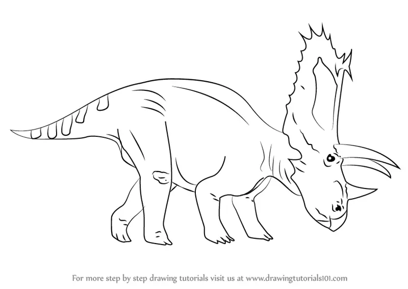 Learn How to Draw a Pentaceratops (Dinosaurs) Step by Step : Drawing ...