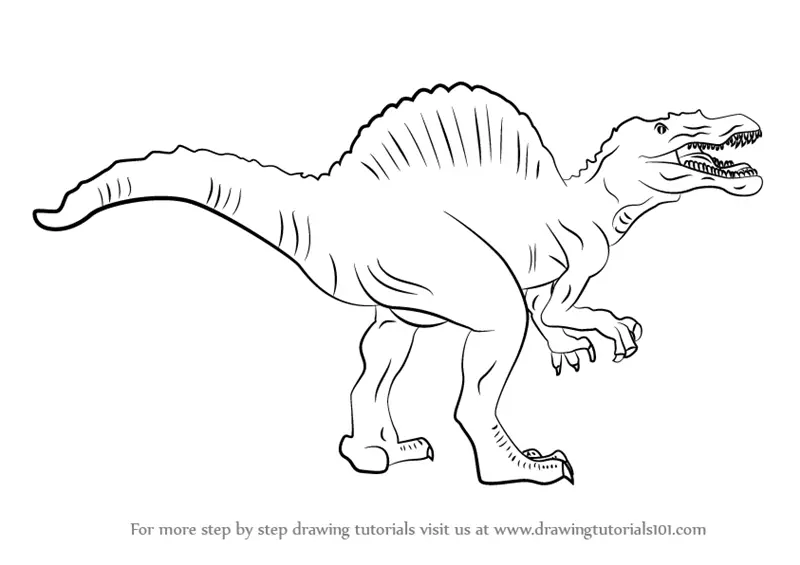 Нарисовать спинозавра для детей как