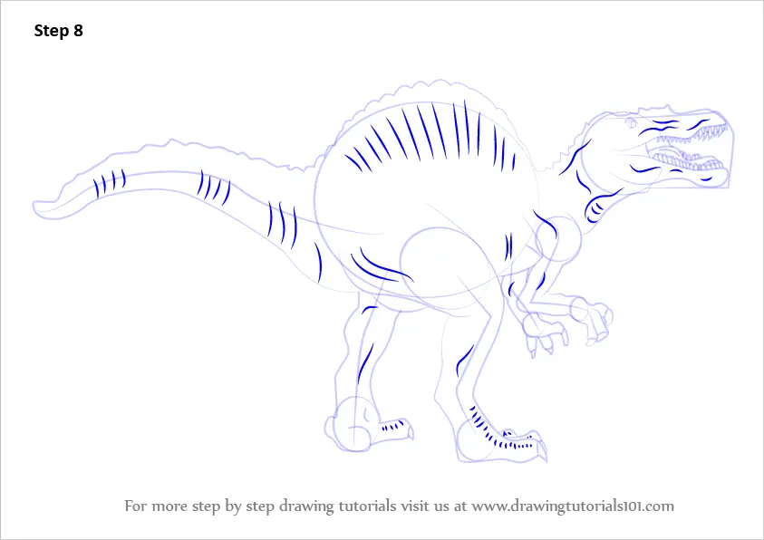 Learn How to Draw a Spinosaurus (Dinosaurs) Step by Step Drawing