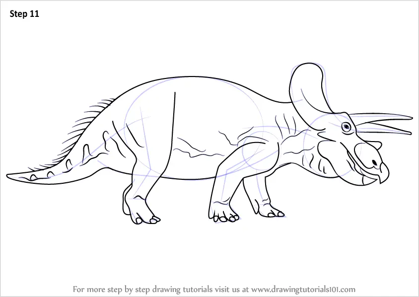 Learn How to Draw a Triceratops (Dinosaurs) Step by Step Drawing