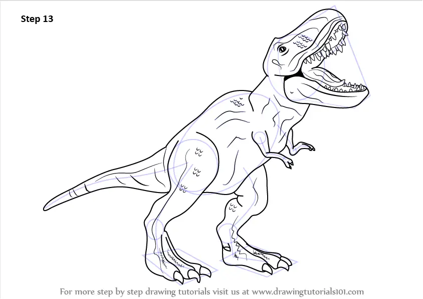 Learn How to Draw a Tyrannosaurus Rex (Dinosaurs) Step by Step ...