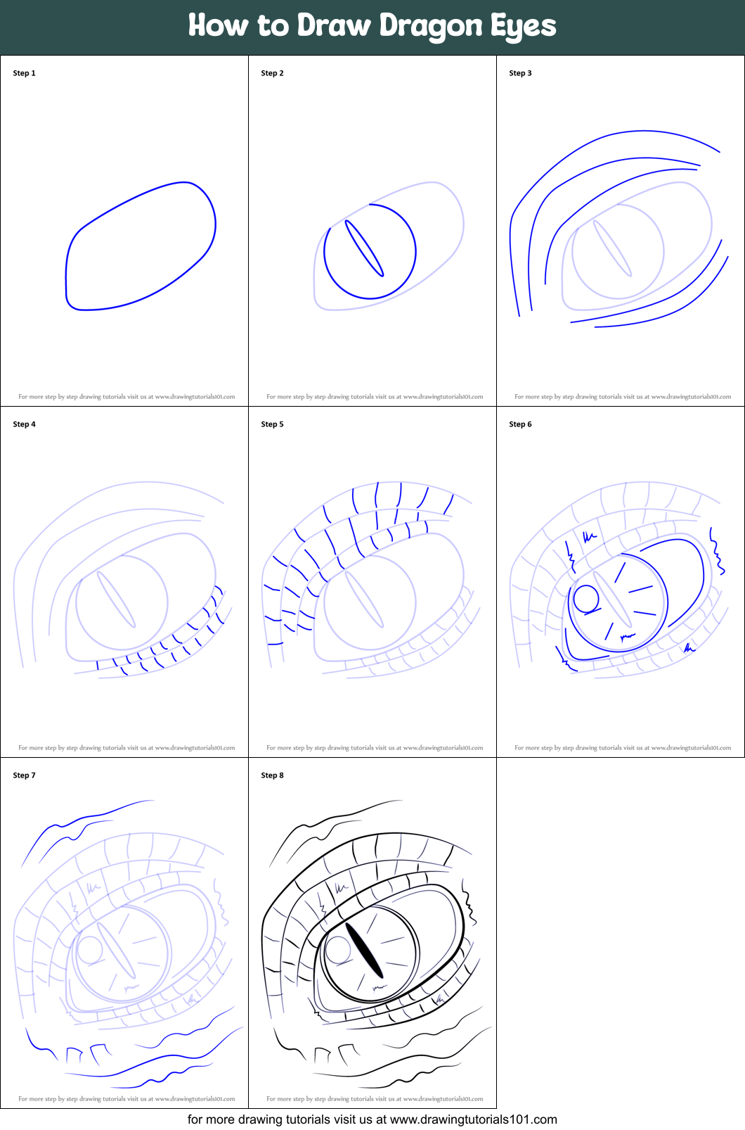 How to Draw Dragon Eyes printable step by step drawing sheet ...