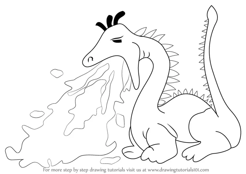 drawings of dragons breathing fire