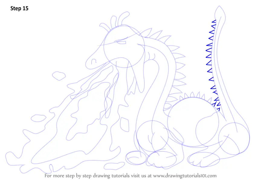Step by Step How to Draw a Fire Breathing Dragon for Kids