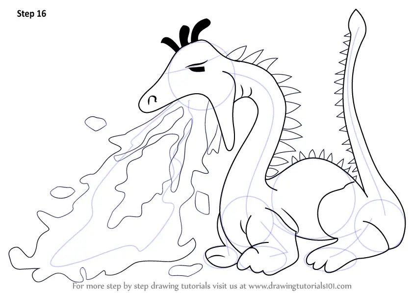 how to draw a dragon head breathing fire easy