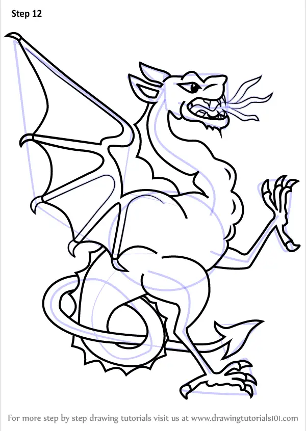 Learn How to Draw a Wyvern (Dragons) Step by Step : Drawing Tutorials