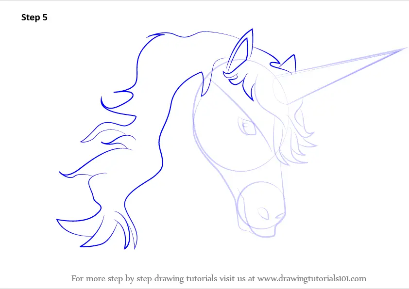 Learn How to Draw Unicorn Head (Unicorns) Step by Step Drawing Tutorials