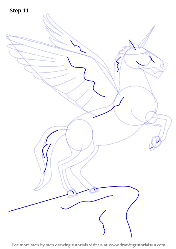 Learn How to Draw a Unicorn with Wings (Unicorns) Step by Step