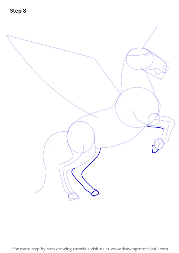 Learn How to Draw a Unicorn with Wings (Unicorns) Step by Step