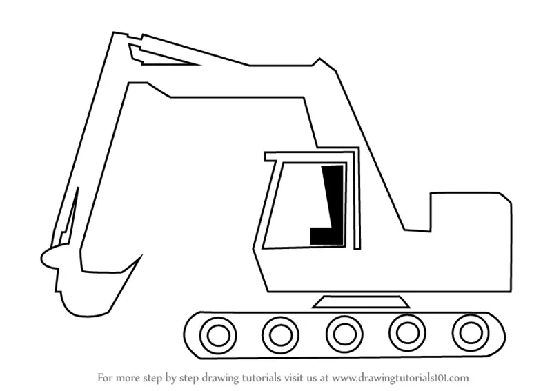 Vector art of excavator hand draw Stock Vector Image & Art - Alamy