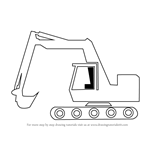How to Draw a Cartoon Excavator