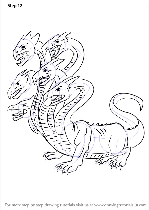 Learn How to Draw Hydra (Greek mythology) Step by Step Drawing Tutorials