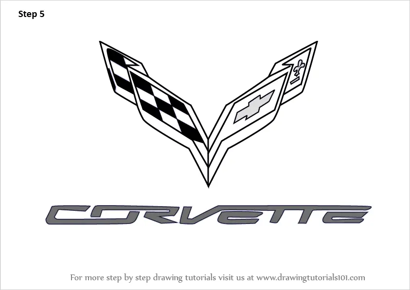 Learn How to Draw Corvette Logo (Brand Logos) Step by Step : Drawing ...