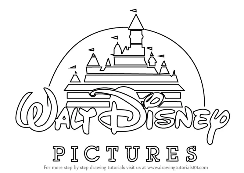 Step-by-Step Tutorial of How to Draw the Disney Logo