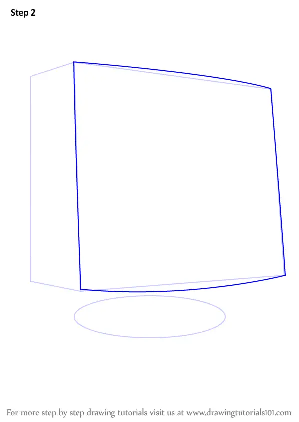 Learn How to Draw a Computer Monitor Step by Step Drawing