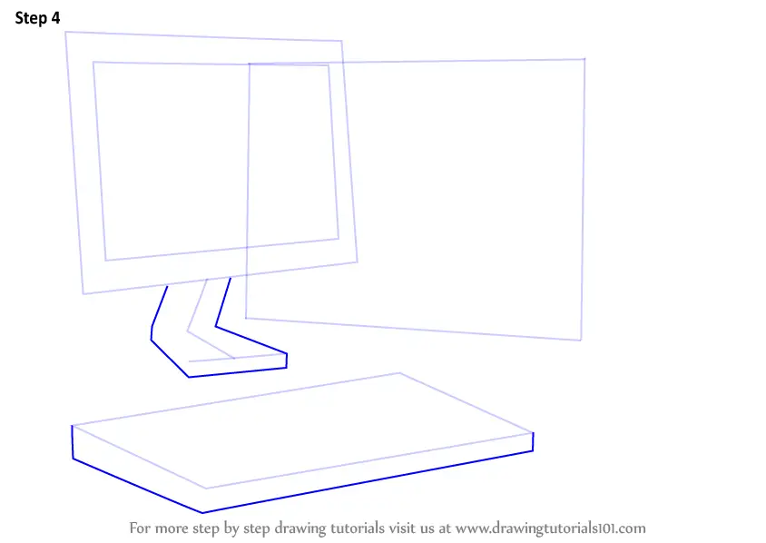 Learn How to Draw a Computer Step by Step Drawing Tutorials