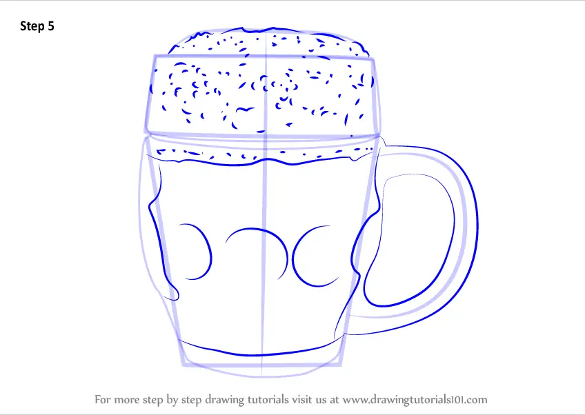 Step by Step How to Draw Beer Mug