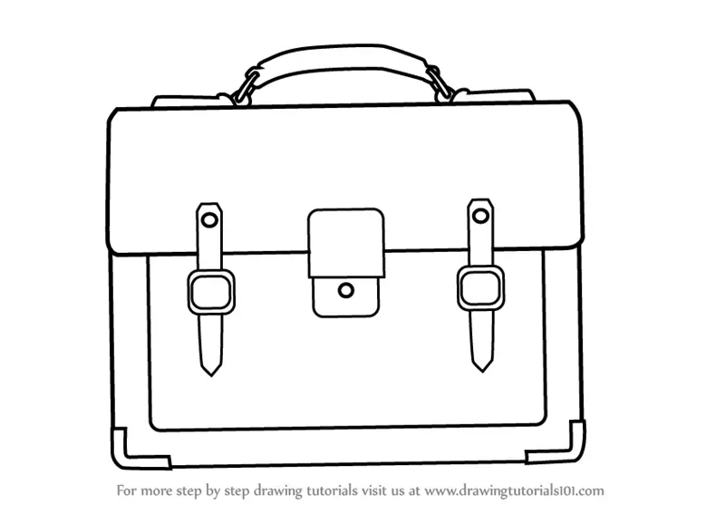 Learn How to Draw a Business Handbag (Everyday Objects) Step by Step