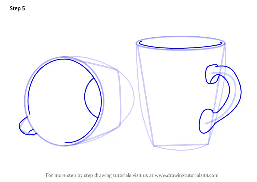 Learn How to Draw Coffee Mugs (Everyday Objects) Step by Step : Drawing