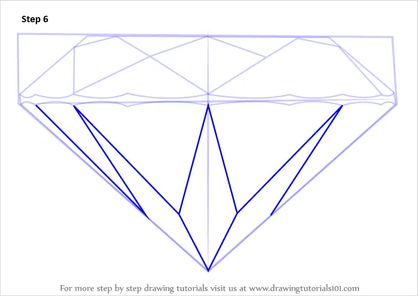 Learn How to Draw a Diamond (Everyday Objects) Step by Step : Drawing ...