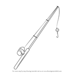 Learn How to Draw Fishing Pole (Everyday Objects) Step by Step