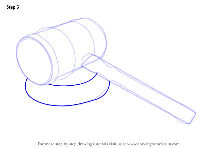 Learn How to Draw a Gavel (Everyday Objects) Step by Step Drawing